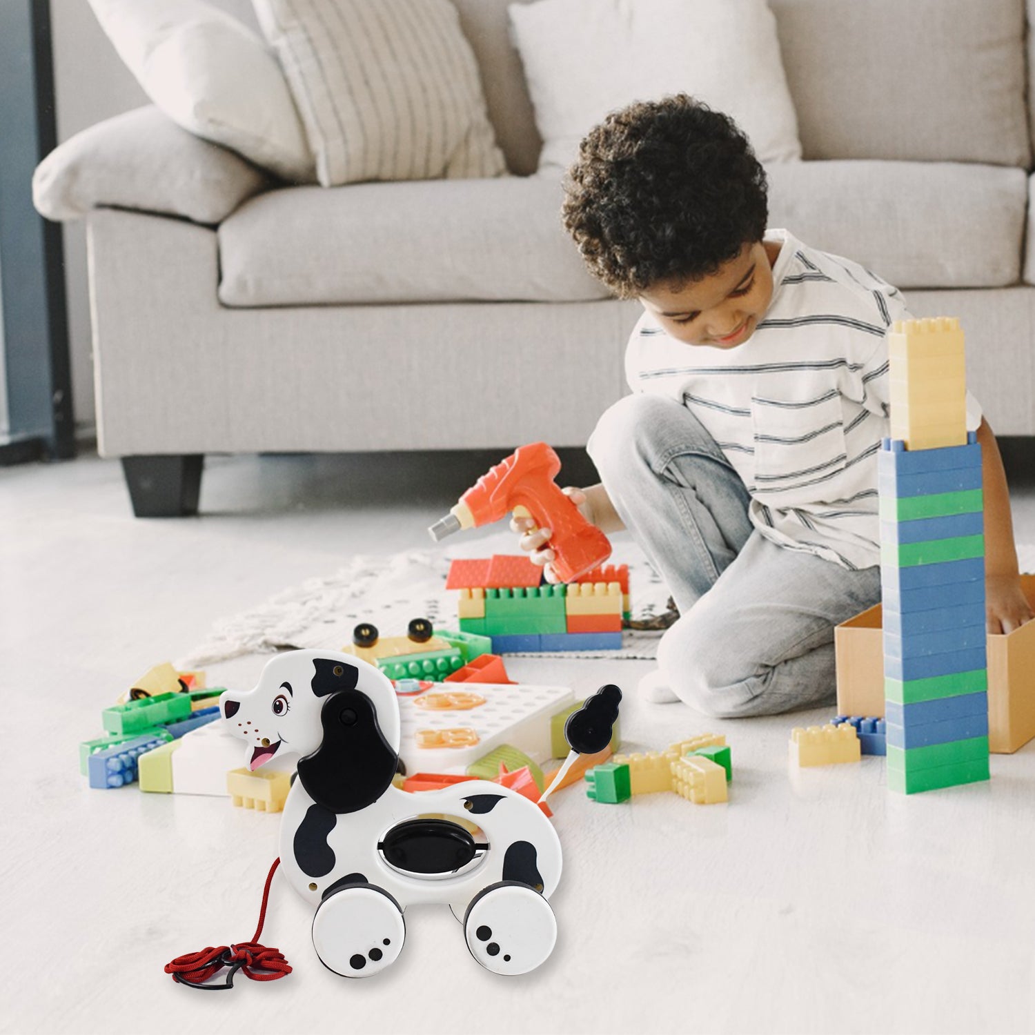 Dog Pull Along Toddler Toy With Attractive Design (1 Pc) Dog Pull Along Toddler Toy With Attractive Design (1 Pc)